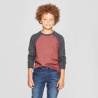 Boys' Raglan Long Sleeve Sweatshirt - Cat & Jack Red Heather