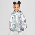 Toddler Girls' Silver Rain Jacket - Cat & Jack