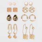 Semi-precious Brown Lip Shell & Jasper Multi Earring Set - Universal Thread , Women's,