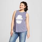 Women's Plus Size Good Vibes Graphic Tank Top - Grayson Threads (juniors') Blue