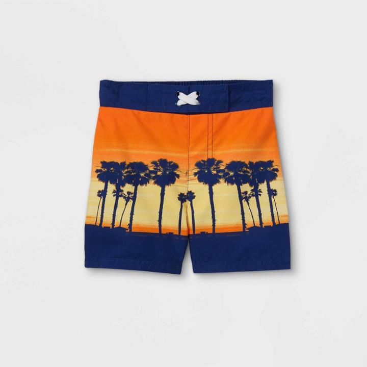 Toddler Boys' Tree Print Swim Trunks - Cat & Jack Blue
