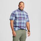 Men's Tall Short Sleeve Soft Wash Standard Fit Button-down Shirt - Goodfellow & Co Bicycle Blue