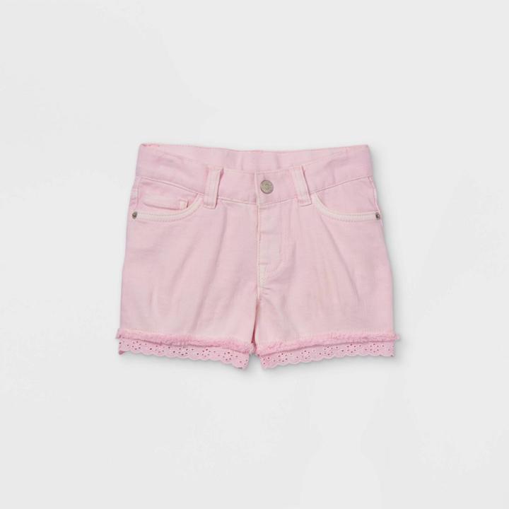 Toddler Girls' Lace Jean Shorts - Cat & Jack Pink