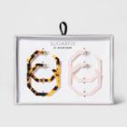 Sugarfix By Baublebar Geometric Hoop Earring Gift Set - Blush/tortoise, Women's, Brown Pink
