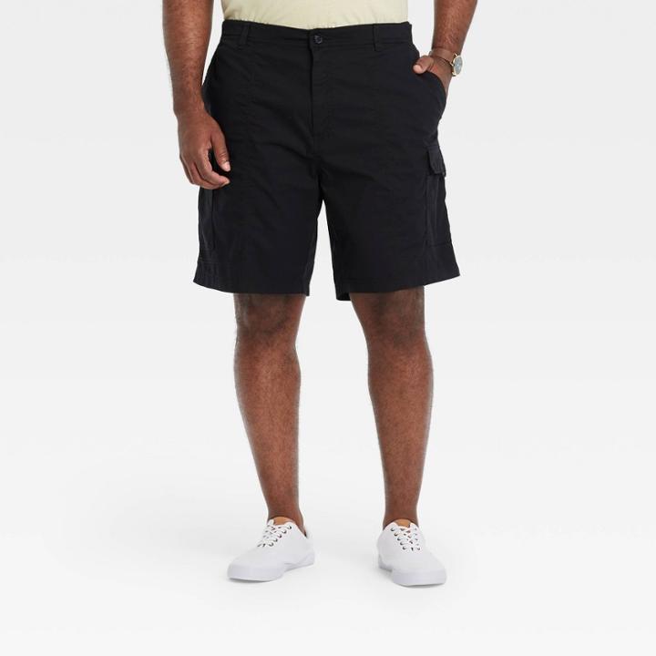Men's Big & Tall 9.5 Relaxed Fit Utility Cargo Shorts - Goodfellow & Co Black