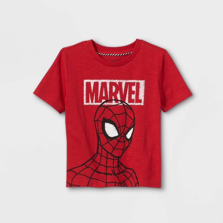 Toddler Boys' Marvel Spider-man Short Sleeve Graphic T-shirt - Red
