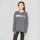 Girls' 'zombae' Graphic Long Sleeve Pullover - Art Class Charcoal