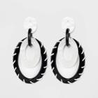 Sugarfix By Baublebar Stacked Hoop Earrings - Black/white, Women's