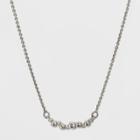 Cubic Zirconia Bar Necklace - A New Day Silver, Rose Gold
