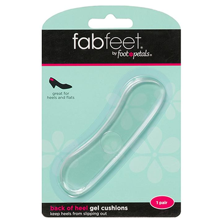 Women's Fab Feet By Foot Petals Back Of Heel Gel Insoles Shoe Cushion Clear - 1 Pair,