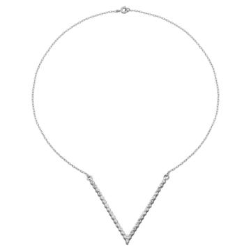 Prime Art & Jewel Sterling Silver Geometric Cz Necklace,