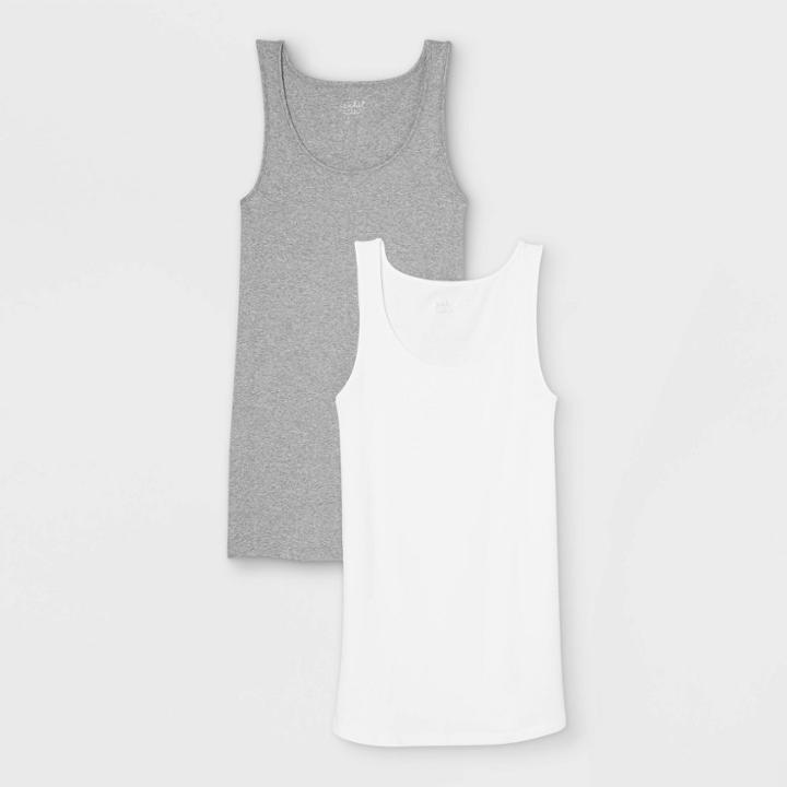 Maternity 2pk Bundle Tank Top - Isabel Maternity By Ingrid & Isabel White/gray