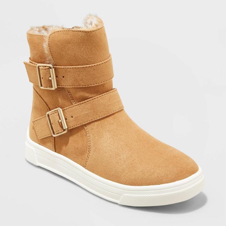Girls' Olexa Slip-on Zipper Booties - Cat & Jack Tan