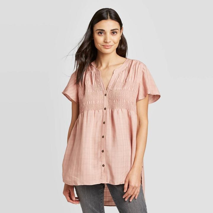 Women's Short Sleeve Blouse - Knox Rose Pink