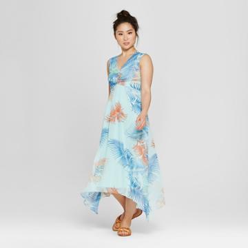 Women's Palm Print Midi Dress - Melonie T - Green