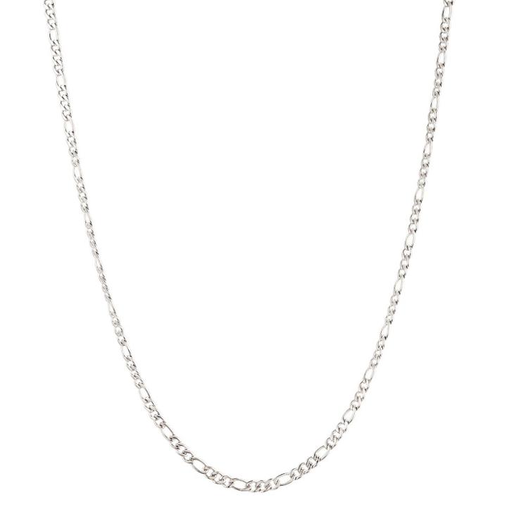 West Coast Jewelry Men's Stainless Steel Figaro Chain Necklace (3mm) - Silver (24),