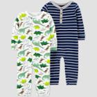 Baby Boys' 2pk Dino Jumpsuits - Just One You Made By Carter's Blue Newborn, Boy's, Green