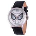 Men's Marvel Ultimate Spider-man Silver Alloy Vintage Watch Leather