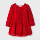 Baby Girls' Dress With Sweater Set - Cat & Jack Red Velvet