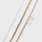 Box And Ball Chain With Discs Anklet Set 3pc - Universal Thread