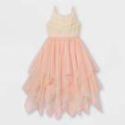 Zenzi Girls' Lace Bodice Sleeveless Tulle Dress - Cream/pink