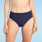 Women's Mid-rise Swim Bikini Briefs - Aqua Green True Navy