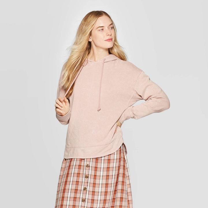 Women's Long Sleeve Dolman Hoodie - Universal Thread Pink