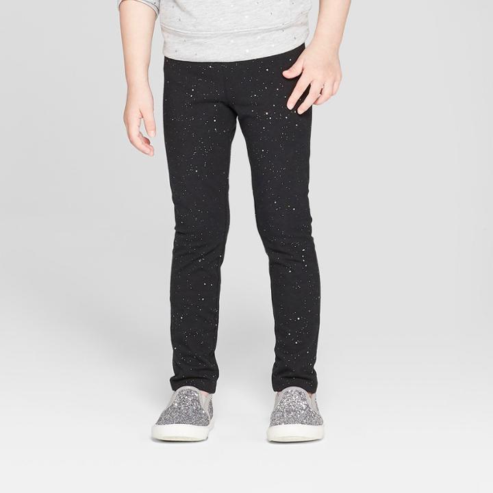 Toddler Girls' Leggings - Cat & Jack Black Sparkle