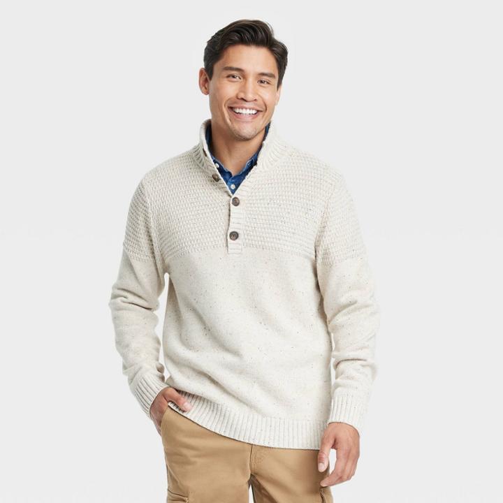 Men's Henley Pullover - Goodfellow & Co Oatmeal