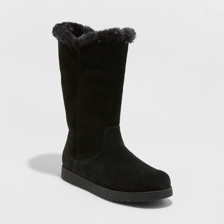 Women's Charleigh Tall Shearling Style Boots - Universal Thread Black
