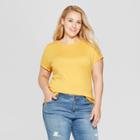 Women's Plus Size Short Sleeve Crew Neck T-shirt - Ava & Viv Yellow