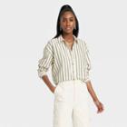 Women's Long Sleeve Oversized Button-down Shirt - Universal Thread Striped Xs, Multi-colored