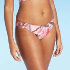 Women's Strappy Side Detail Hipster Bikini Bottom - Shade & Shore Blush Floral S, Women's, Size: