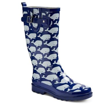 Women's Western Chief Whale Print Rain Boots - Navy 10, Size:
