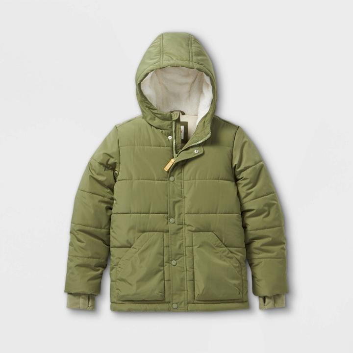 Boys' Heavyweight Puffer Jacket - Cat & Jack Green