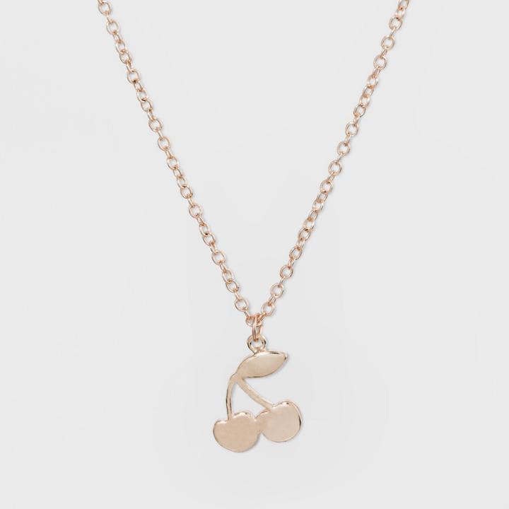 Cherry Charm Necklace - Wild Fable Rose Gold