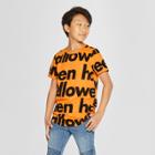 Boys' Halloween Printed Short Sleeve T-shirt - Art Class Orange S,
