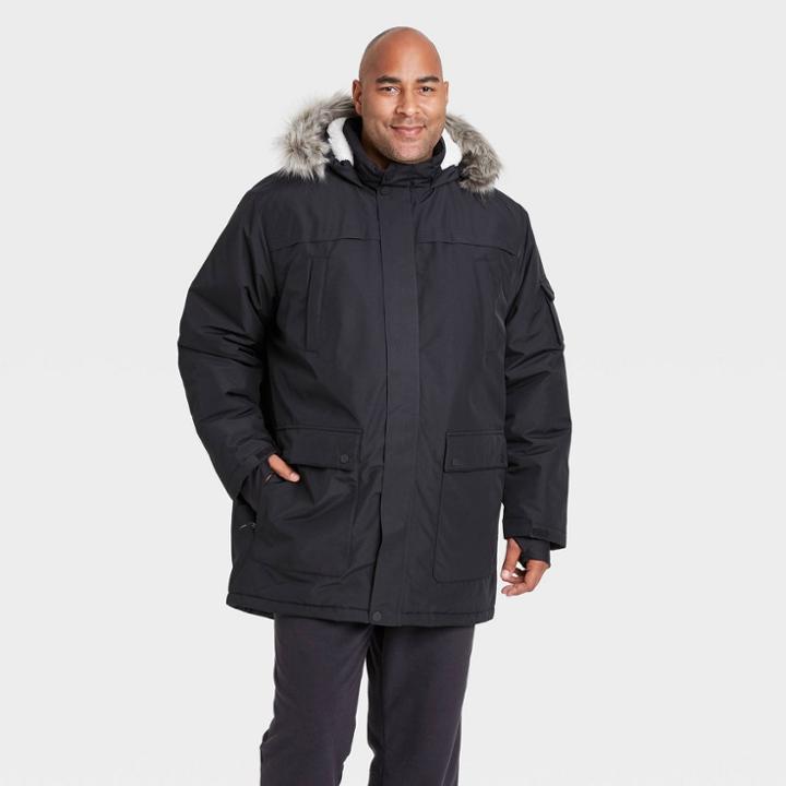 Men's Big & Tall Parka Jacket - All In Motion Black