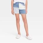 Girls' High-rise Midi Jean Shorts - Art Class Blue