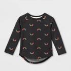 Toddler Girls' Rainbow Long Sleeve T-shirt - Cat & Jack Dark Gray