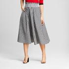Women's Gingham Smocked Waist Midi Skirt - Who What Wear Black Xxl, Black Gingham