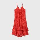 Women's Floral Print Sleeveless Trapeze Dress - Universal Thread Red