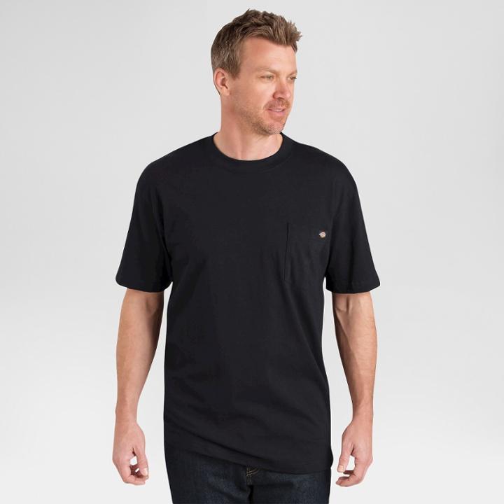 Dickies Men's Big & Tall 2 Pack Cotton Short Sleeve Pocket T-shirt- Black Xxxl