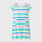Girls' Adaptive Knit Stripe Dress - Cat & Jack Rainbow L,