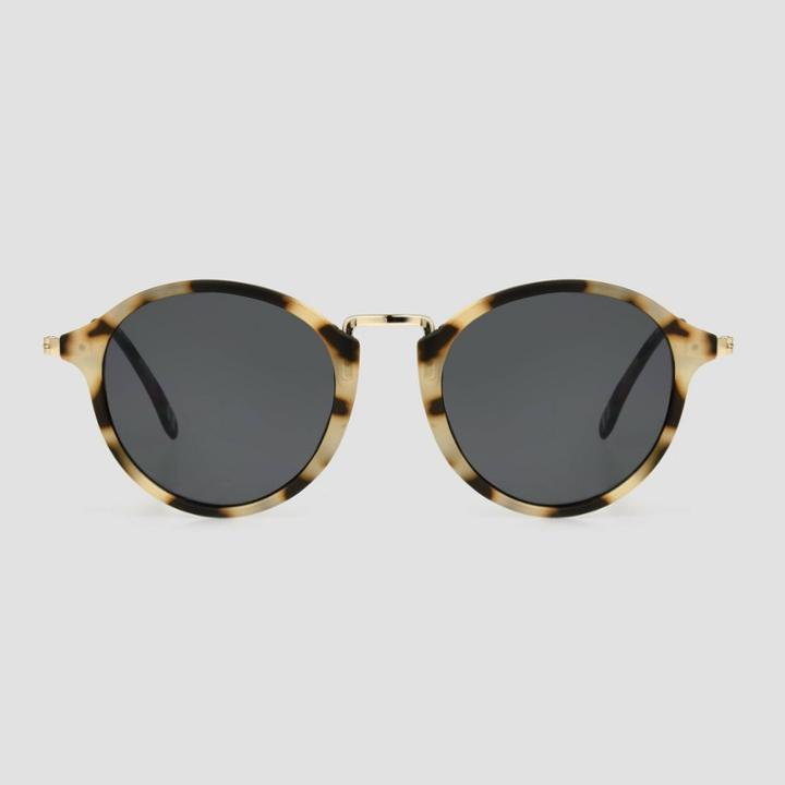 Women's Tortoise Shell Print Metal Round Sunglasses - Universal Thread Brown/gold