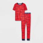 Kids' 2pc Valentine's Day Tight Fit Pajama Set - Cat & Jack Red