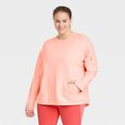 Women's Plus Size French Terry Modern Crewneck Sweatshirt - All In Motion Peach Orange