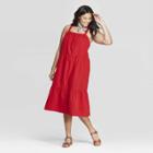 Women's Plus Size Sleeveless U-neck Dress - Universal Thread Red X