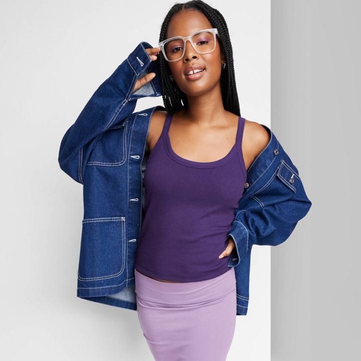 Women's Slim Fit Tank Top - Wild Fable Dark Purple