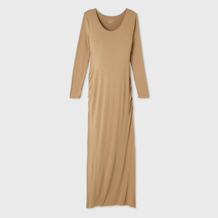 Long Sleeve Fitted Maternity Dress - Isabel Maternity By Ingrid & Isabel Brown